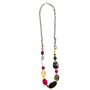 Women’s J.Jill Multicolored Beaded 16.5 Inch Single Strand Necklace With A Clasp
